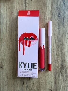 KYLIE Matte Lip Kit — Boss 400 Red (Liquid Lipstick + Lip Liner)